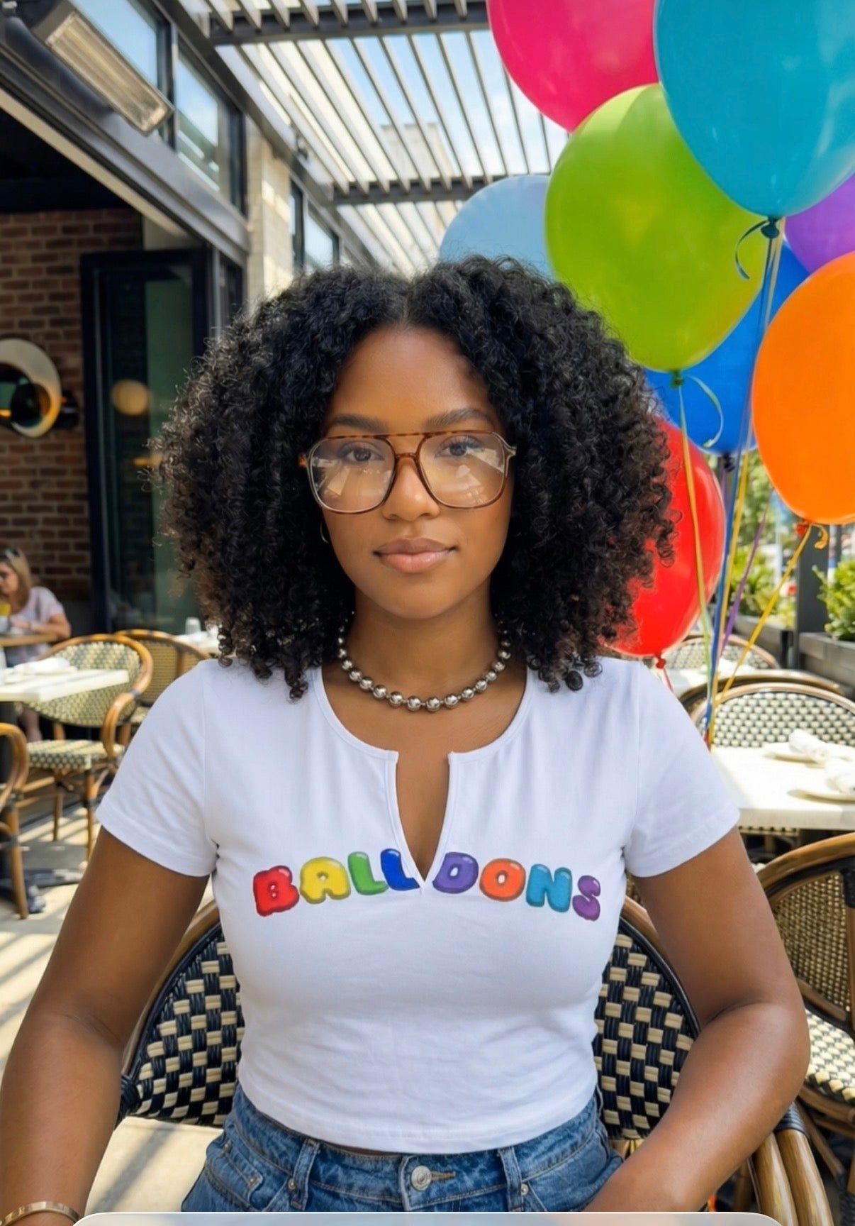 The Faction V Neck Balloons Crop Top