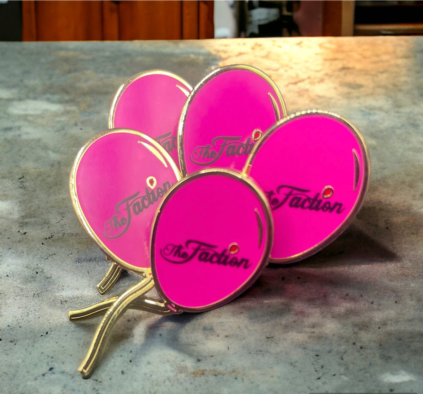 The Faction Pink Balloon Lapel Pin