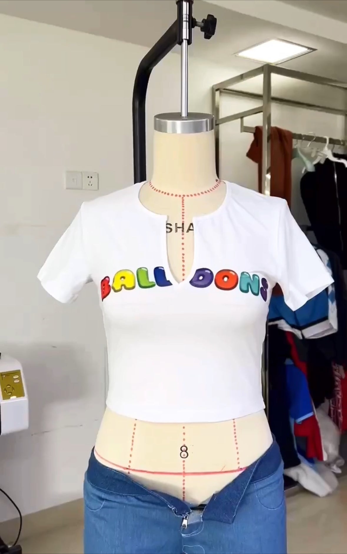 The Faction V Neck Balloons Crop Top