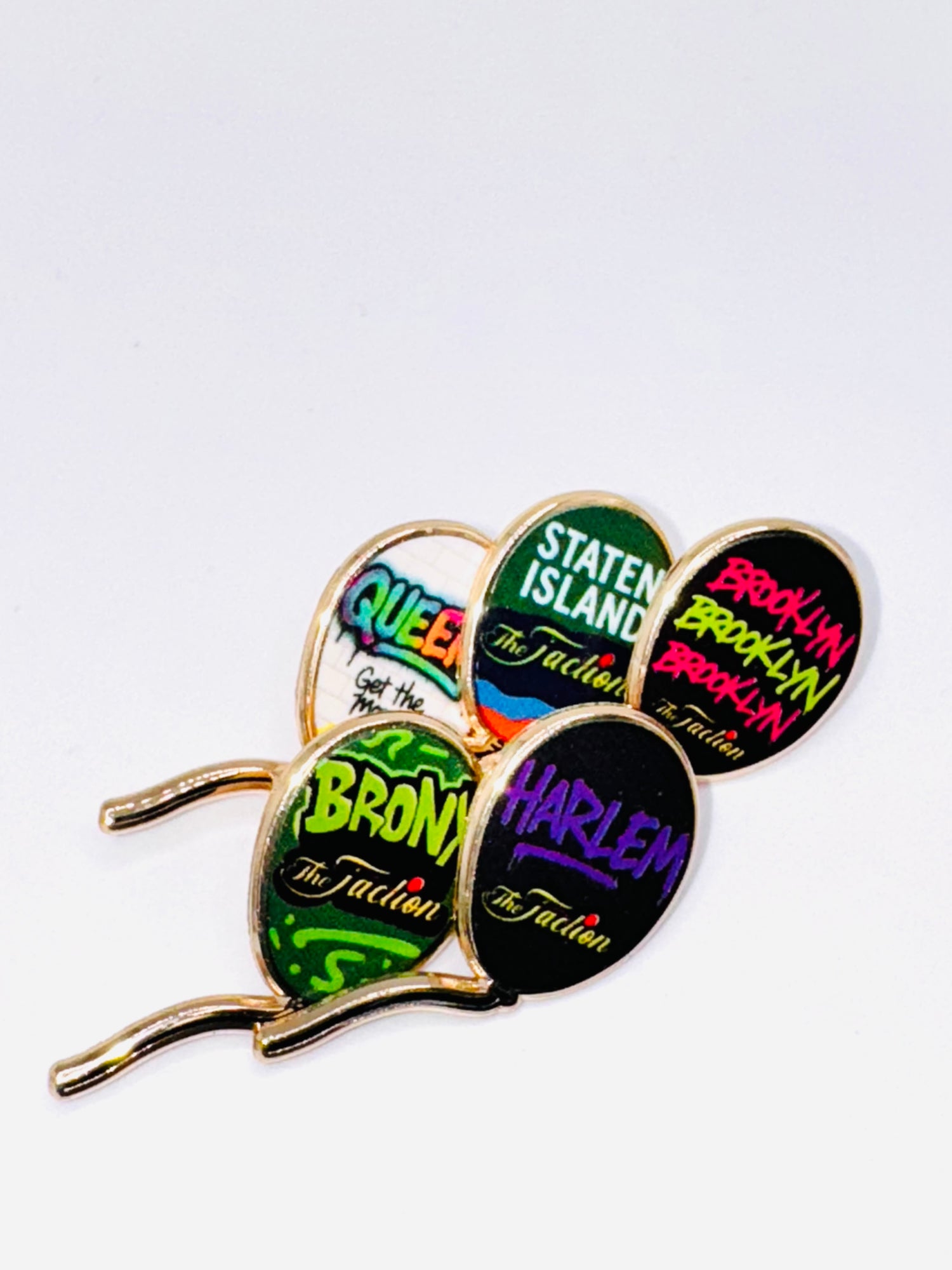 The Faction nyc 5 Boroughs pins collection