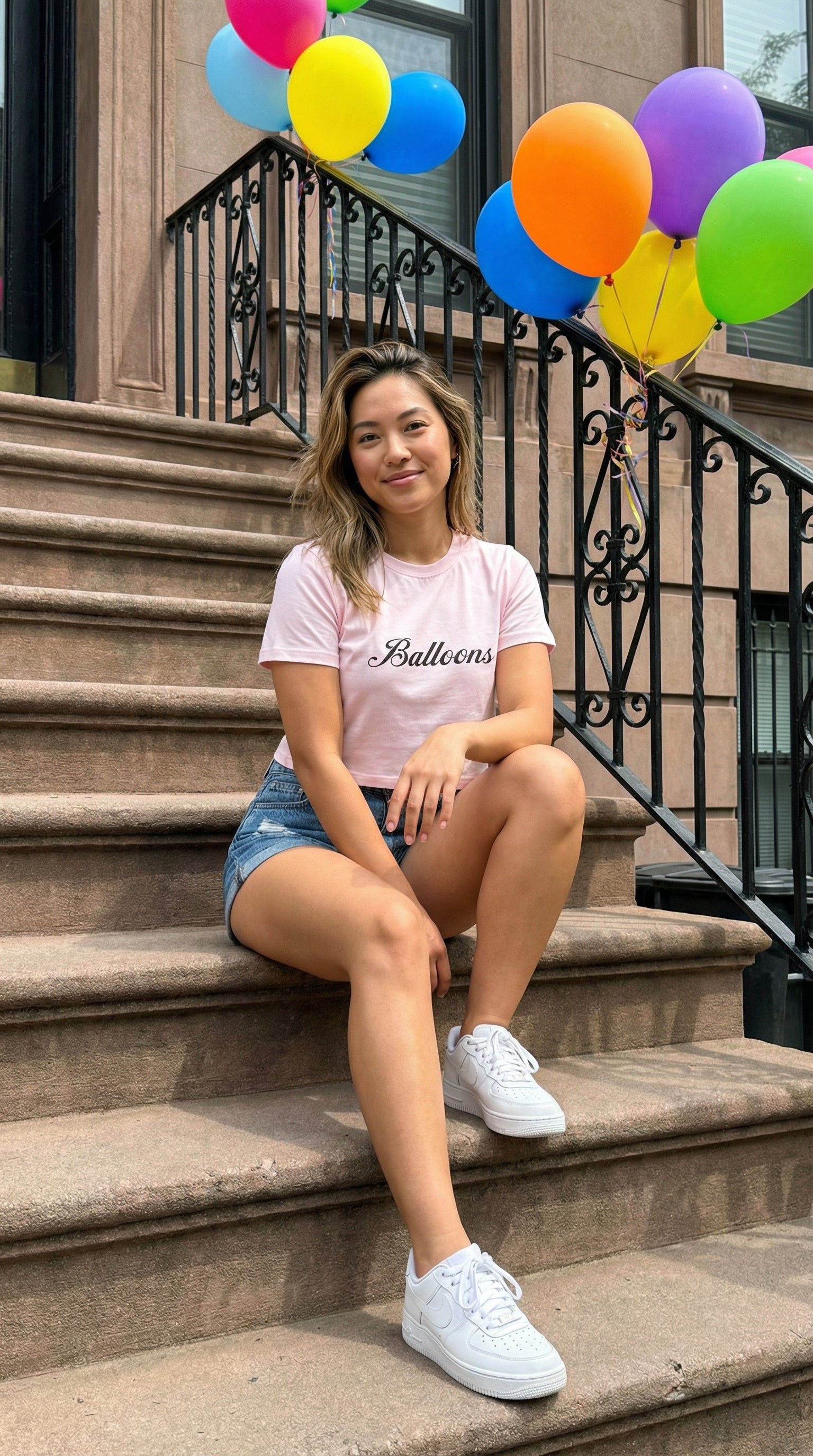 The Faction Pink 'Balloons' cropped T Shirt – The Faction NYC
