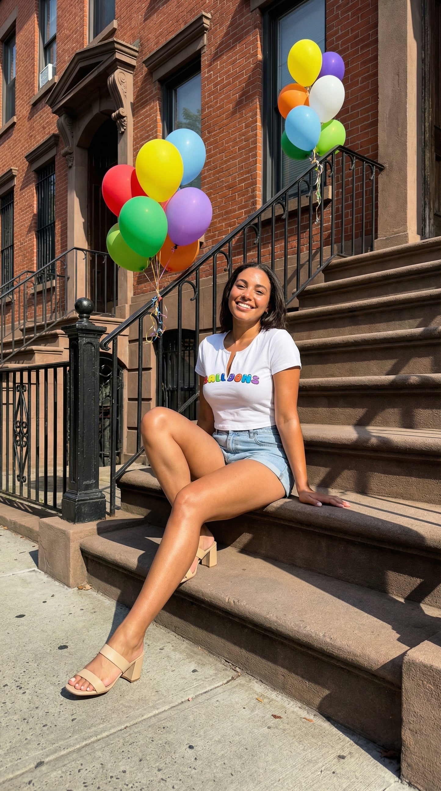 The Faction V Neck Balloons Crop Top