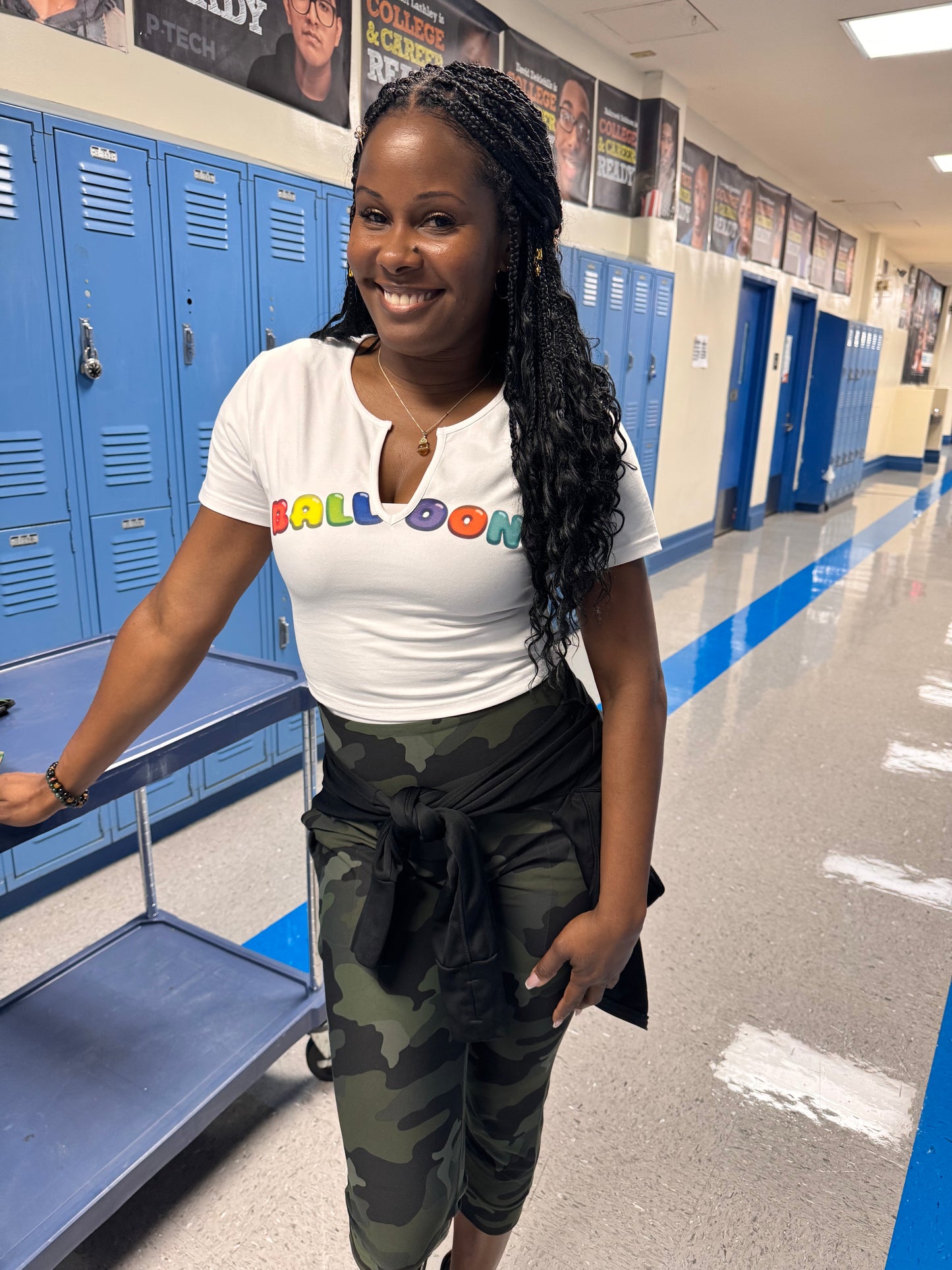 The Faction V Neck Balloons Crop Top