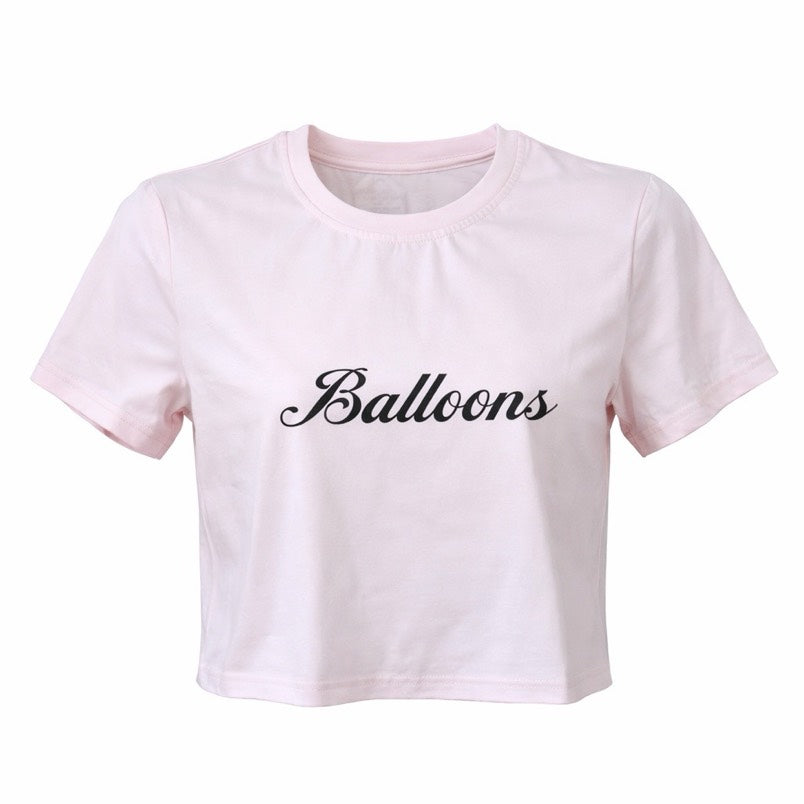 The Faction Pink 'Balloons' cropped T Shirt – The Faction NYC